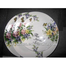 Haonai flower porcelain dinner flat plate sets,white dinnerware set